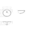 Hardware Resources 15-9/16" Lx13" W  White Oval Undermount Porcelain Bathroom Sink With Overflow H8809WH